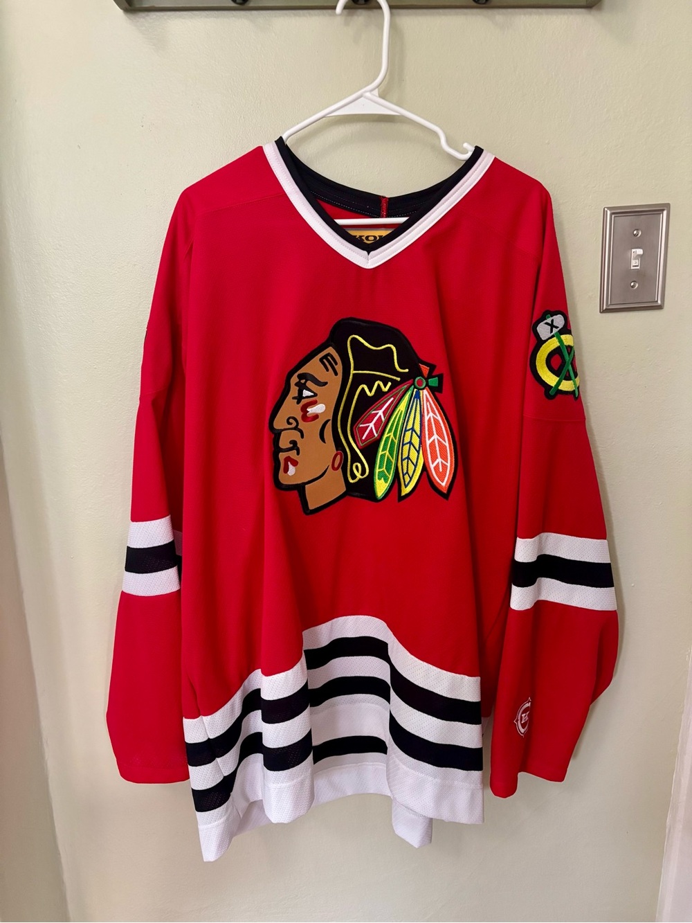 Vintage Chicago Blackhawks KOHO NHL Hockey Jersey Red Men's XXL 2XL.